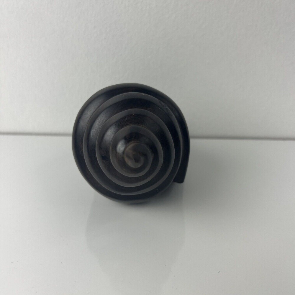 Vintage Wooden Conch Shell Natural Finish Decorative Figural Paper Weight - Picture 4 of 5